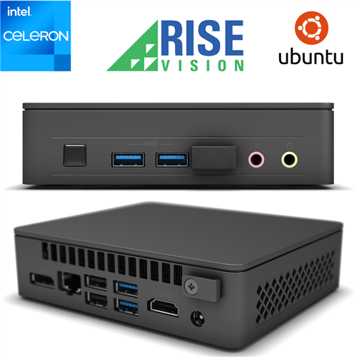 Rise Vision Intel NUC Celeron Linux Pre-Configured Digital Signage Media Player
