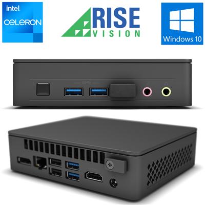Rise Vision Intel NUC Celeron Windows Pre-Configured Digital Signage Media Player