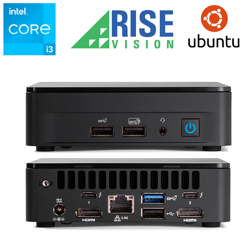 Rise Vision Intel NUC i3 Linux Pre-Configured Digital Signage Media Player