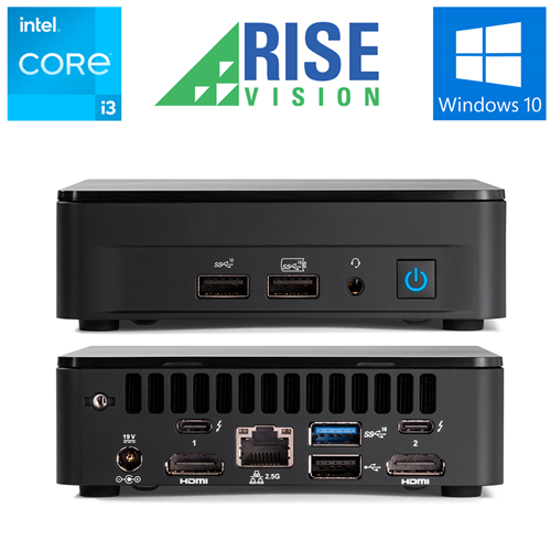 Rise Vision Intel NUC i3 Windows Pre-Configured Digital Signage Media Player
